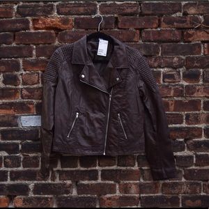 H&M Brown Faux Leather Jacket